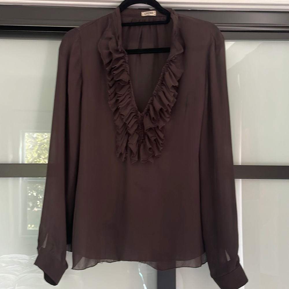 ❌SOLD❌ 
L’AGENCE Ruffle Neck Blouse